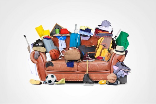Rubbish removal team pricing a small Richmond property clearance