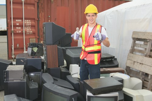 Team collecting domestic rubbish during a scheduled clearance service