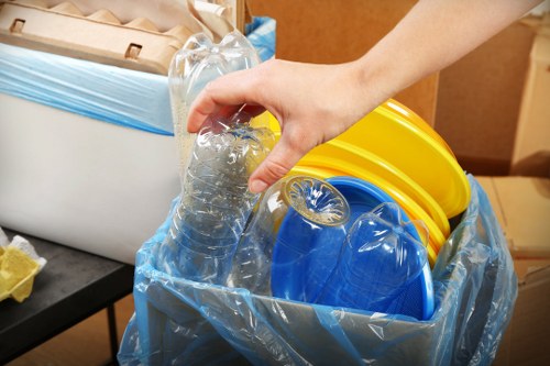 Responsible bed removal in Richmond with recyclable furniture items prepared for pickup
